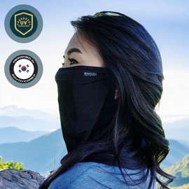 Nalda Unisex Sports Neck Gaiter: UV Protection, Breathable Mesh, Ergonomic Ear Loops, Lightweight & Stretchable - Designed in Korea