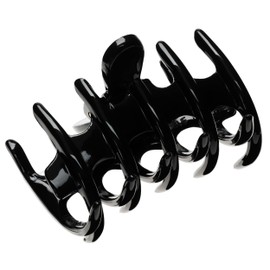 France Luxe Belle Hazel Black Claw Clip, Medium Hair Clip For Thick Hair, Unique Design With Long Teeth And Metal Spring For Secure Hold
