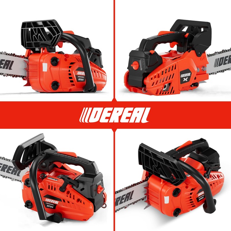 12 Inch Gas Chainsaw, 25.4CC 2-Stroke Top Handle Gas Powered