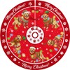 Golden Retriever Christmas Tree Skirt 48 Inch for Indoor Outdoor