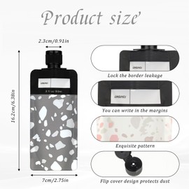 4 PCS Travel Pouches for Toiletries, 3oz Leak Proof Empty Squeeze Pouches, Refillable Travel Size Containers, Portable Travel Fluid Makeup Packing Pouches for Shampoo Conditioner Lotion Body Wash