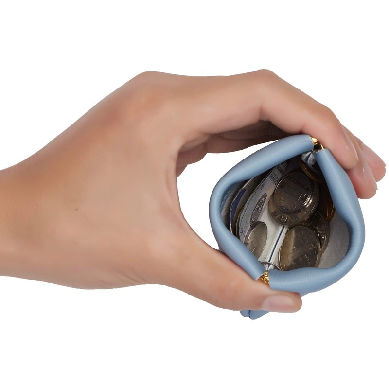 Travelambo Leather Squeeze Coin Purse Pouch Change Holder For Men