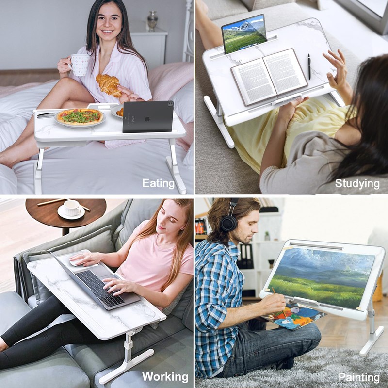 HETTHI Laptop Bed Tray Table, Adjustable Sturdy Laptop Stand for
