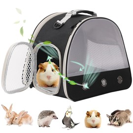 Breathable Guinea Pig Carrier Backpack with Nylon Mesh Window Portable Carrier for Guinea Pig, Bunny Bearded Dragon Bird Chinchilla Ferret Travel Outdoor