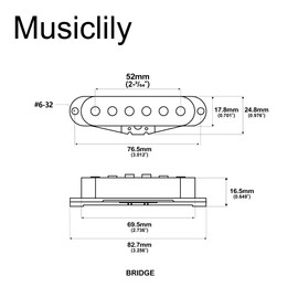 Artec SSA-12 Vintage Staggered Alnico 5 Single Coil Bridge Pickup 6.5K for Strat Style Electric Guitar, White