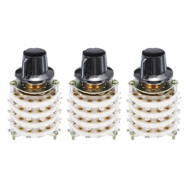 sourcing map 4P8T Rotary Switch 4 Pole 8 Position Band Selector 4 Deck for TV Radio Home Machine 3 Pcs