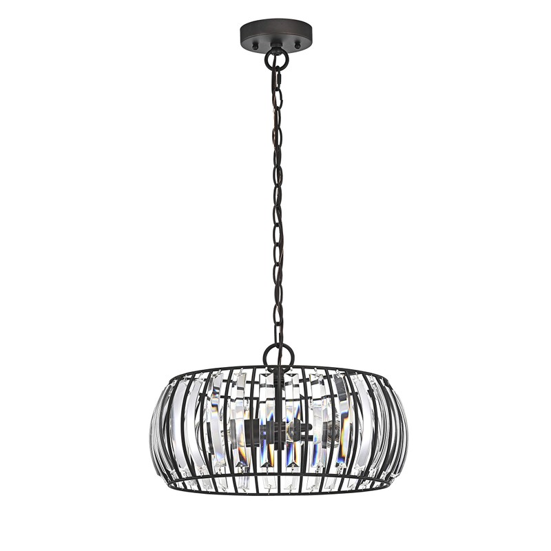 Chloe Lighting Kennedy Transitional 3 Light Rubbed Bronze Ceiling Pendant