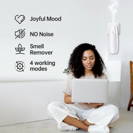XunliAero Plug-in Wall-Mounted Waterless Essential Oil Diffuser - 500 sq. ft. Range Nano Mist Technology, App/Bluetooth Control, for Home/Office/Spa, Ultra Quiet, Kid/Pet Safe - White