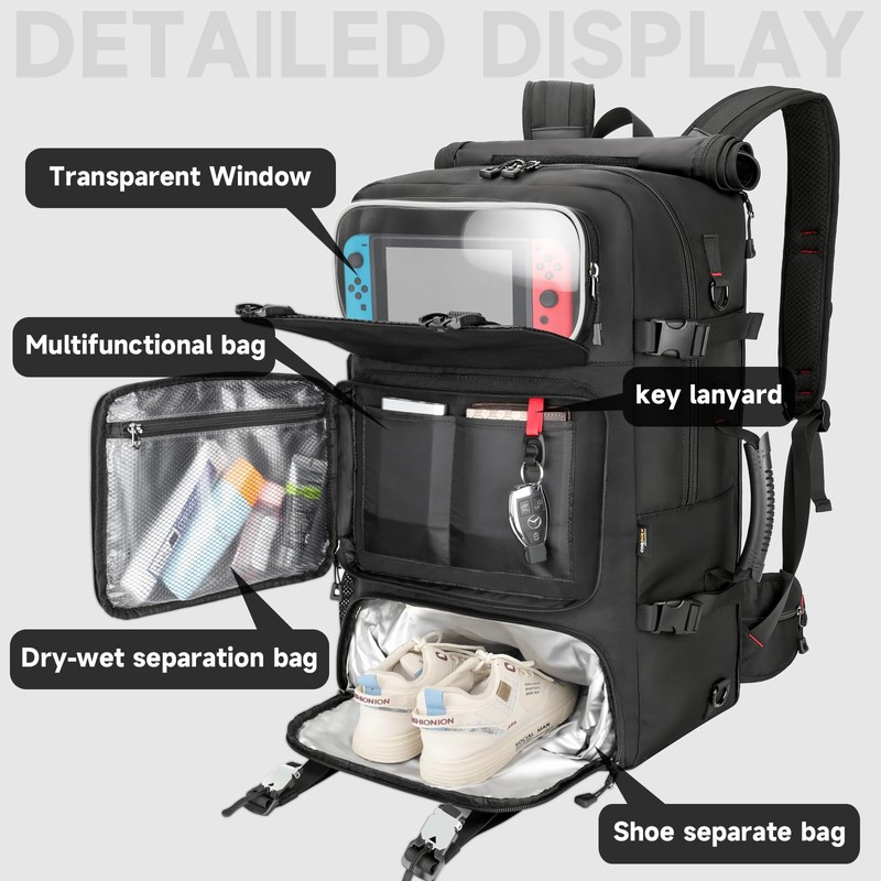 RoyalAnt Travel Backpack for Men,60L Carry On Luggage Backpack with