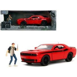 2015 Dodge Challenger DCD Diecast Figure Red Black Stripes Glenn From TV Series 'The Walking Dead' (2010-2022) for Hollywood