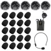 BDSHUNBF Pack of 25 Microphone Windscreen, Lavalier Microphone Wind Protection,