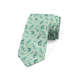 Lunarable Men's Tie, Lizards Chameleons Tribal, 3.7", Seafoam Teal Green