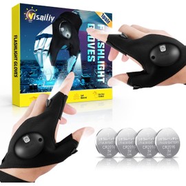Gifts for Men Dad, Led Flashlight Gloves Handy Cool Gadgets, Birthday Gifts from Son/Daughter for Fishing,Camping