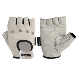 Met-X Weightlifting Gloves Large, Fingerless Leather Gloves, Breathable Extra Grip Bodybuilding, Workout, Exercise, Cycling, Training Accessories, Fitness Gym Equipment (White, L)