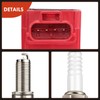 A-Premium (Red) Set of 8 Ignition Coil Pack and Iridium