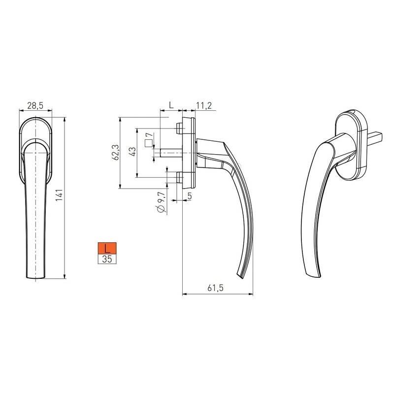 High Quality Brown Aluminium Window Handles - Safe and Stylish