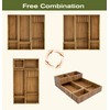KOCWELL Bamboo Silverware Drawer Organizer with Knife Block, 5 Removable