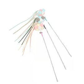 KGRAPET Interactive Cat Toys,Fairy Cat Funny Stick with Ribbons Balls & Bells for Cats Exercise Playing,Cat Wand,Toys for Indoor Cats (Yellow)