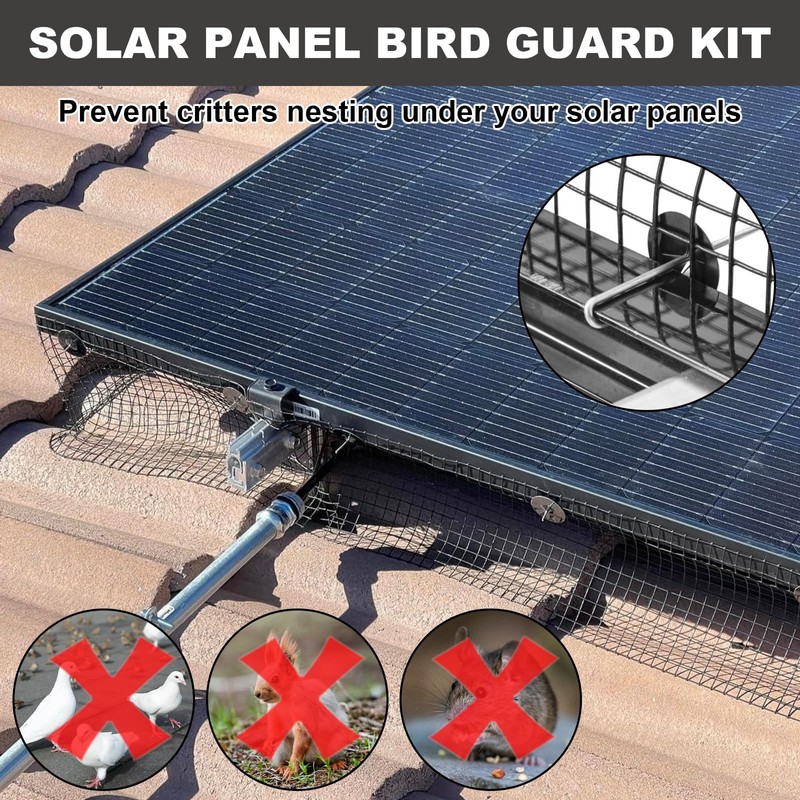 LANIAKEA 100 Packs Solar Panel Guard Clips Solar Panel Bird