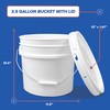 ePackageSupply, 3.5-Gallon White Plastic Bucket with Lid - Durable 90