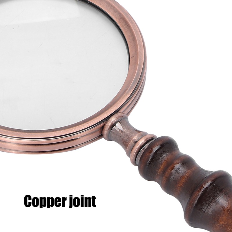 10X Metal Retro Reading Magnifying Glass Elderly Handheld Magnifier with