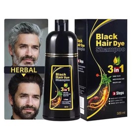 Black Hair Dye Shampoo Natural Instant 3in1 Hair Dye Shampoo 500ml FREE US SHİP