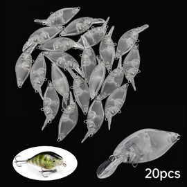 OriGlam Fishing Blanks Lures Kit Unpainted, Topwater Swimbait Crankbait, Lure Blanks Unpainted Fishing Baits Floating Tackle, Crankbaits DIY for Bass Salmon Trout (Blank 2)