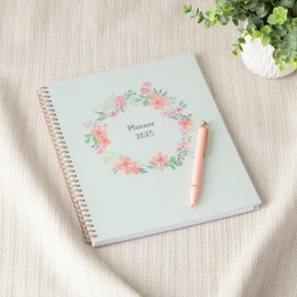 Blue Sky 2025 Weekly and Monthly Planner Calendar, January 2025 - December 2025, 8.5" x 11", Flexible Frosted Cover, Laminated Tabs, Wirebound, Storage Pocket, Laurel