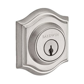 Baldwin Reserve SCTAD150S Single Cylinder Traditional Arch Deadbolt with Smartkey Satin Nickel Finish
