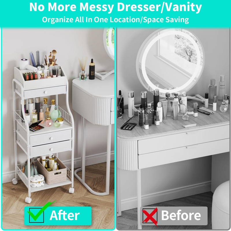 HapiRm Floor Makeup Organizer Storage - Vanity Skincare Make Up
