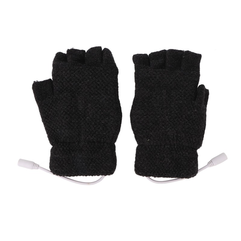 USB Heated Gloves Full and Half Fingers Washable Knitting Electric