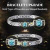 RainSo Women Magnetic Bracelets Elegant Blue Gemstone Inlaid Stainless Steel