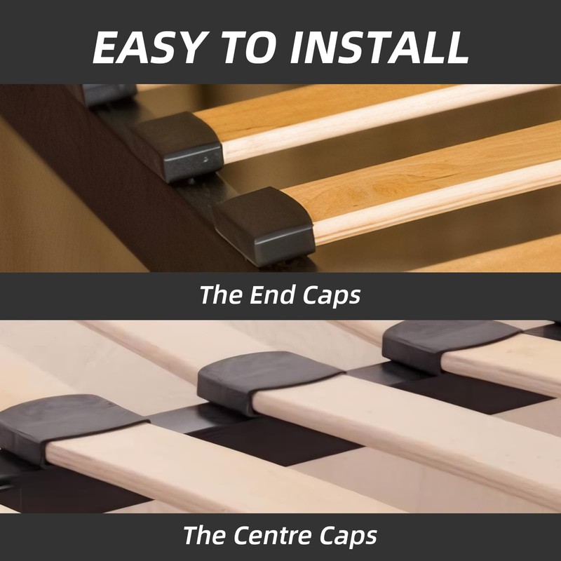 72 Pcs Bed Slat Caps, Plastic Side and Center Bed
