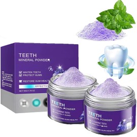 Purple Brightening Powder - Conceals Stains, No Sensitivity - Enamel-Safe Toothpaste Whitening Powder for Coffee (2)