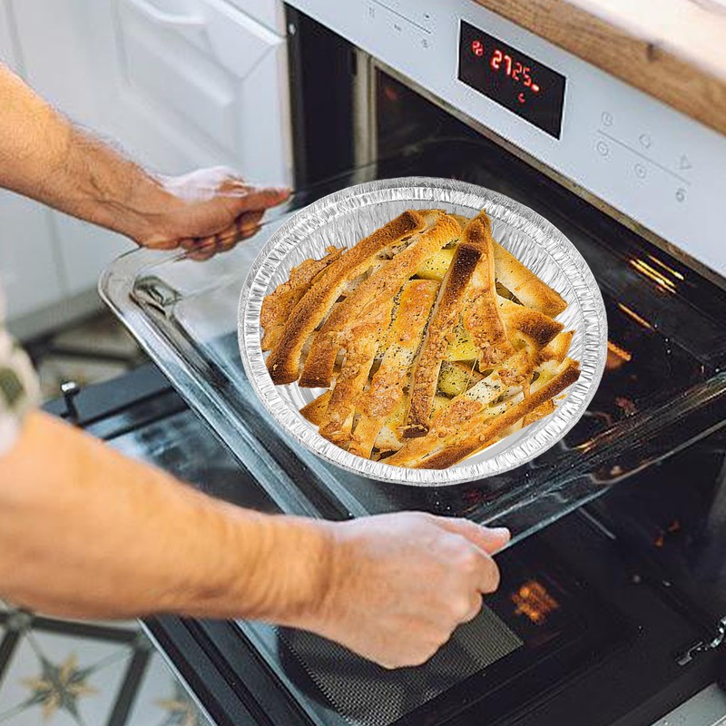 BSDLZCH 7 Inch Aluminum Foil Pans, 100 Packs Disposable Aluminum