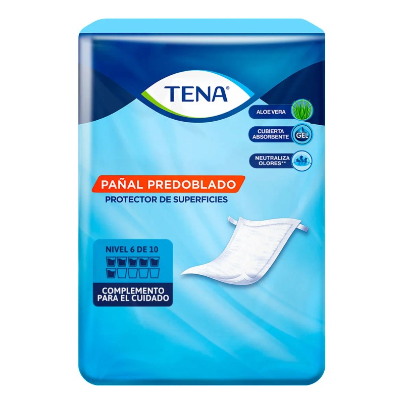Pañales De Adulto Predoblado Tena Con Aloe Vera X10 Piezas