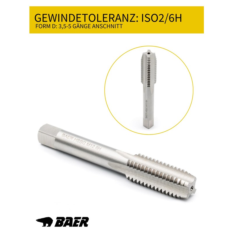 BAER Thread Cutter Set M3-M12 HSS-G | 15 Pieces for
