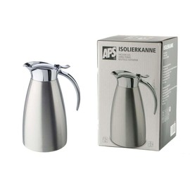 APS Vacuum jug "Advanced", coffee pot for all common coffee machines, Ø 10.5 cm, H: 18 cm, double-walled stainless steel, for hot and cold drinks, dishwasher-safe, 5 cups/0.6 litres