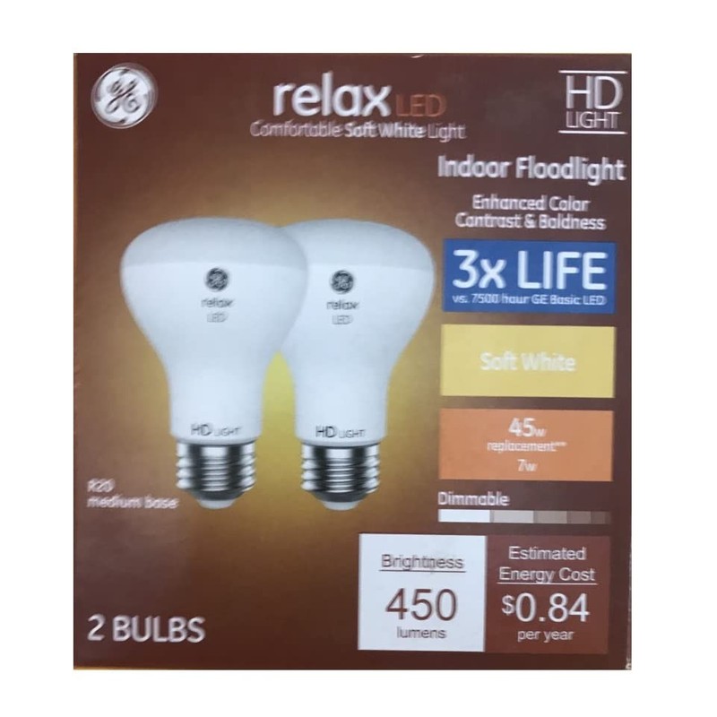 GE Relax 12-Pack 45 W Equivalent Dimmable Soft White R20