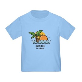 CafePress Florida Destin T Shirt Toddler Graphic Tee, 100% Cotton Baby Blue