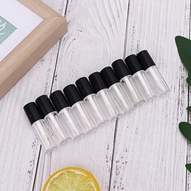 10 Unids 1.5ML Mini Clear Mini Lip Gloss Tube Contenedores de bálsamo labial vacíos con tapa negra para muestras de lápiz labial Aceites esenciales