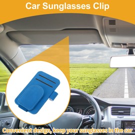 REPAIROCK Car Sunglasses Clip Magnetic Universal Sun Visor Eyeglasses Holder Clip Suede Blue 11.2x7cm 1 Pcs