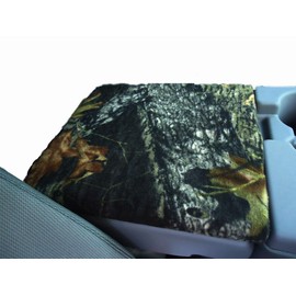 Car Console Covers Plus fits Ford F150 F250 2014-2022 with 40/20/40 Jump Seat Fleece Auto Armrest Center Console Cover Match Console Lid Shown and Open Handmade USA Mossy Oak