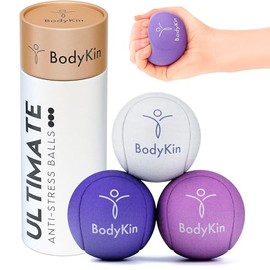 BodyKin 3 x Hand Rehabilitation Anti-Stress Balls - Relieves Stress and Strengthens Grip - Children and Adults - 3 Resistance - Green Version