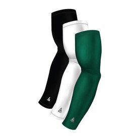 Arm Sleeve Pack - White Black Green Football Sleeves Basketball Baseball Gaming Bowling - UV Cooling Sun Protector For Arms - Tattoo Cover Up Protection - Forearm Bicep Elbow Compression Brace Wrap