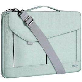 DOMISO 17-17.3 Inch Laptop Sleeve Bag Business Briefcase Messenger Bag Compatible with 17.3" Dell Computer/HP Pavilion 17/ProBook 470/MSI GS73VR Stealth PRO/LG Gram 17,Deep Mint Green