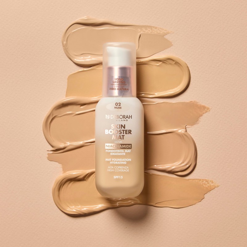 Deborah Milano Skin Booster MAT Foundation from Serum, SPF 15,