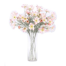 Artfen 6 Pcs Artificial Calliopsis Flowers Fake Silk Flower Table Kitchen Home Garden Party Wedding Decoration Approx 24'' High Watercolor Pink No Vase