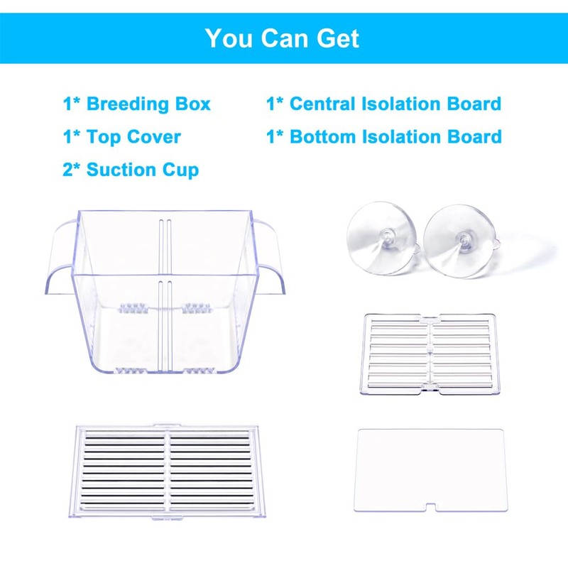 DaToo Fish Breeding Box Aquarium Holding Tank Transparent Fish Isolation
