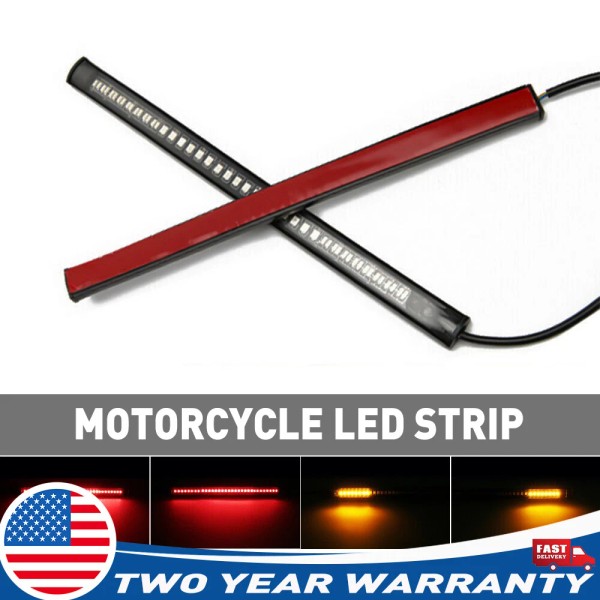 OXILAM 2x Flexible LED Motorcycle Strip 48LED Stop Brake Turn